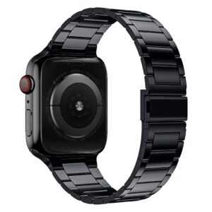 Alternative view of Black Slim Stainless Steel Band for Apple Watch