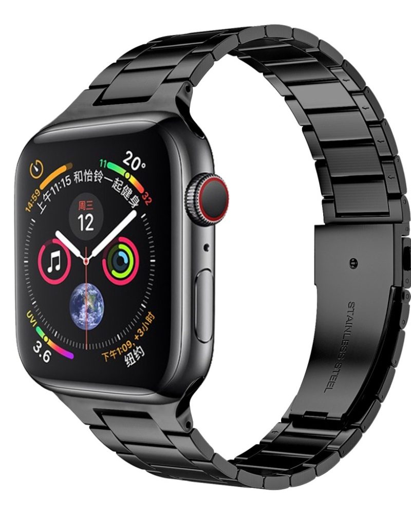 Black Slim Stainless Steel Band for Apple Watch