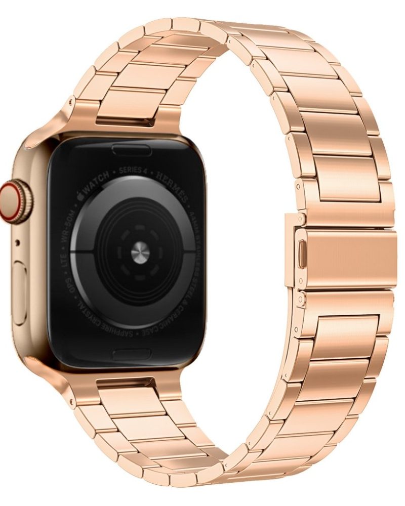 Rose Gold Slim Stainless Steel Band for Apple Watch - Image 4