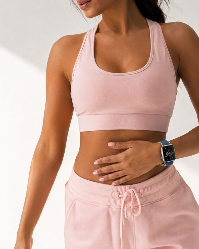 Model wearing Alaskan Blue Sport Loop For Apple Watch Apple Watch band