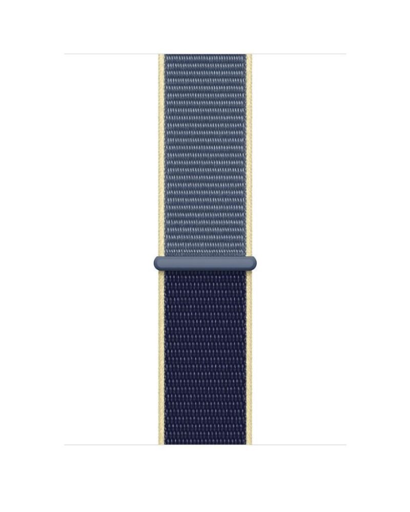 Alaskan blue woven nylon Sport Loop Apple Watch band with hook-and-loop fastener