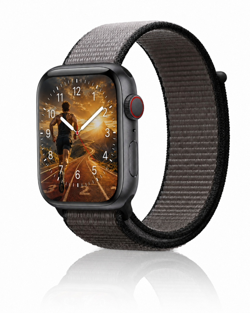 Model wearing Anchor Gray Sport Loop For Apple Watch Apple Watch band