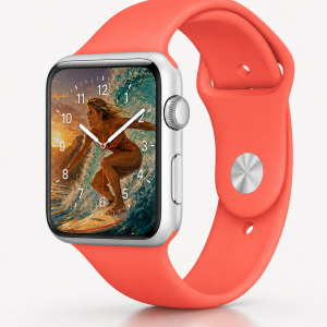 Model wearing Apricot Sport Band for Apple Watch Apple Watch band