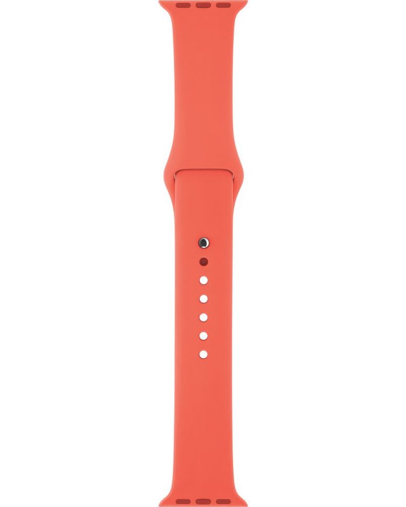 Apricot orange silicone Apple Watch sport band with adjustment holes