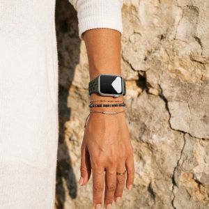 Model wearing Army Green/Black Sport Band Active for Apple Watch Apple Watch band