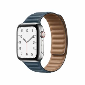 Baltic Blue Leather Link Band for Apple Watch
