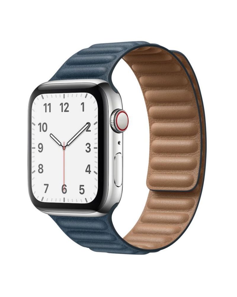 Baltic Blue Leather Link Band for Apple Watch