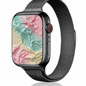 Model wearing Black Aurora Slim Milanese Band for Apple Watch Apple Watch band