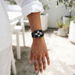Model wearing Black Braided Loop Band for Apple Watch Apple Watch band