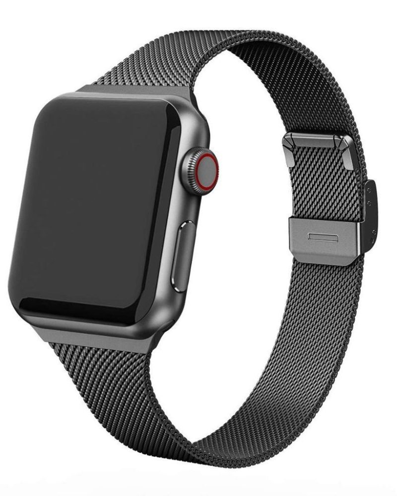 Black Geneva Slim Milanese Band for Apple Watch