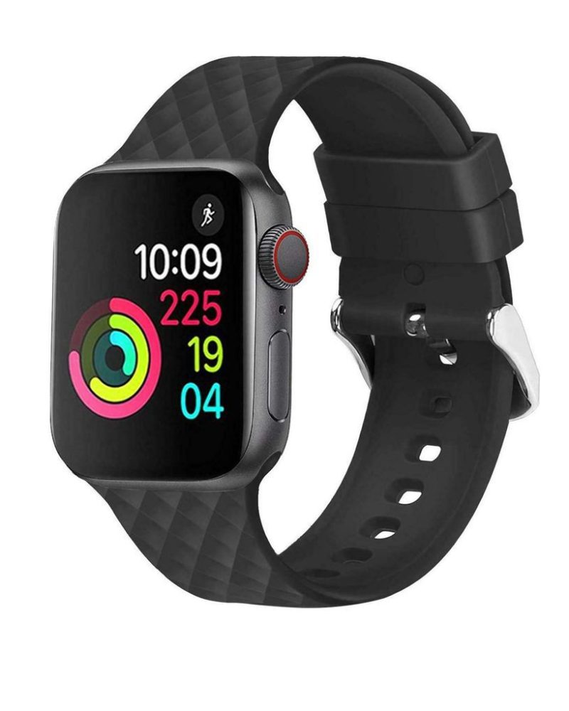 Black Messina Silicone Band for Apple Watch