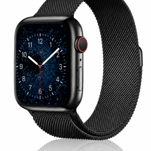 Model wearing Black Milanese Loop for Apple Watch Apple Watch band