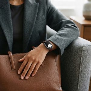Model wearing Black/Red Sport Band Active for Apple Watch Apple Watch band