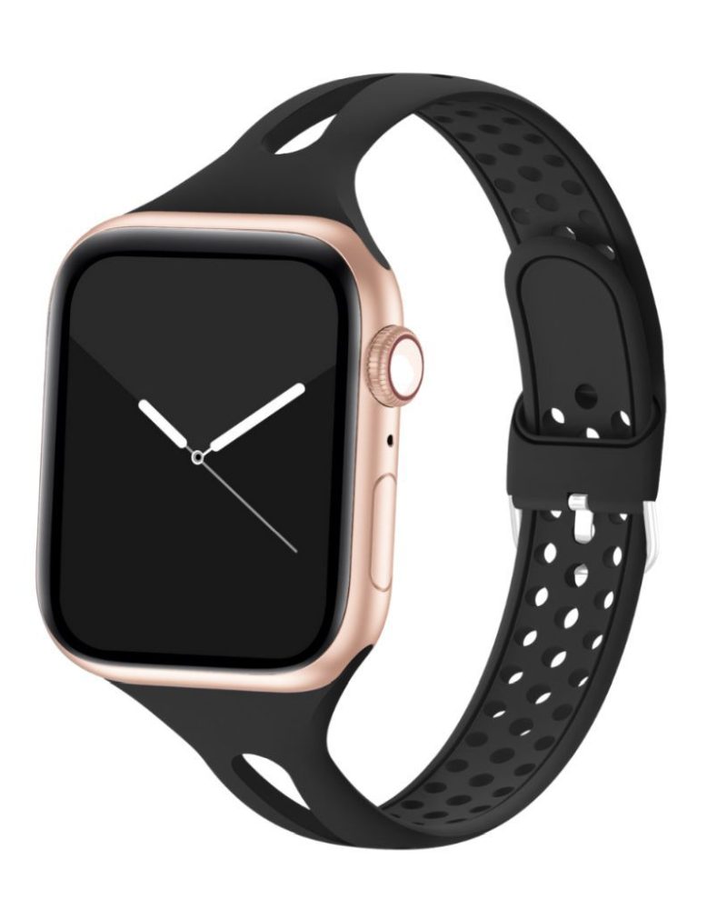 Black Slim Silicone Band for Apple Watch