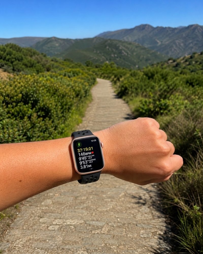 Model wearing Black Slim Silicone Band for Apple Watch Apple Watch band