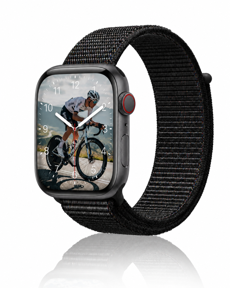 Model wearing Black Sport Loop For Apple Watch Apple Watch band