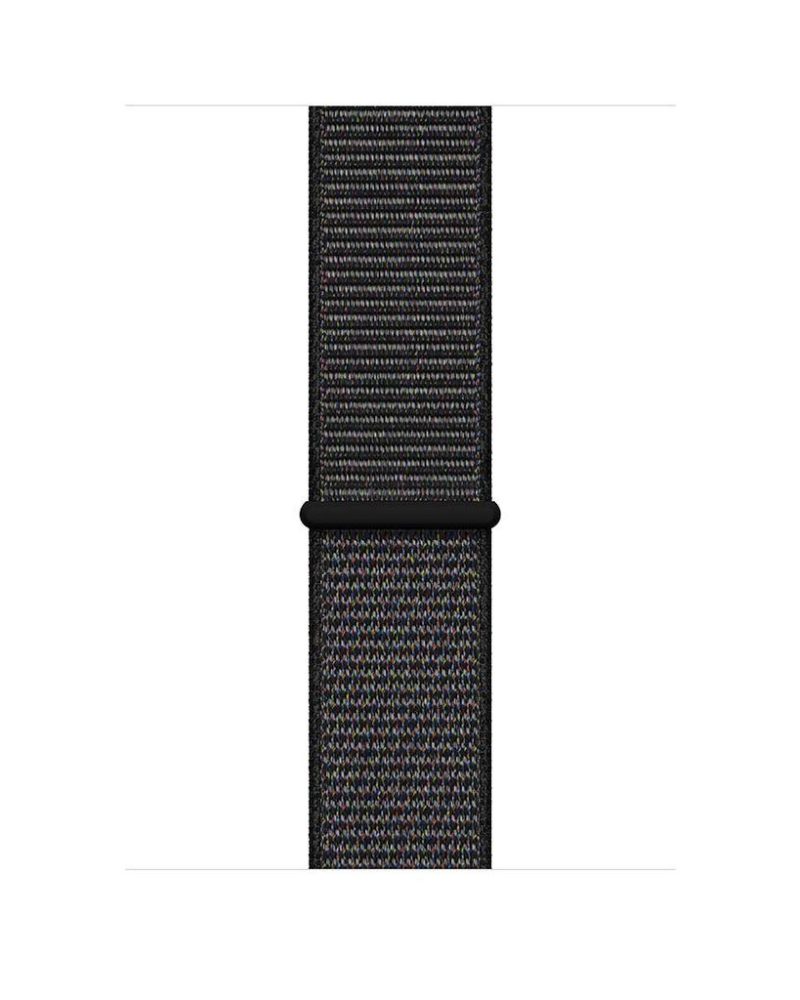 Black woven nylon Apple Watch Sport Loop band with multicolour flecks