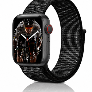 Model wearing Black White Sport Loop For Apple Watch Apple Watch band