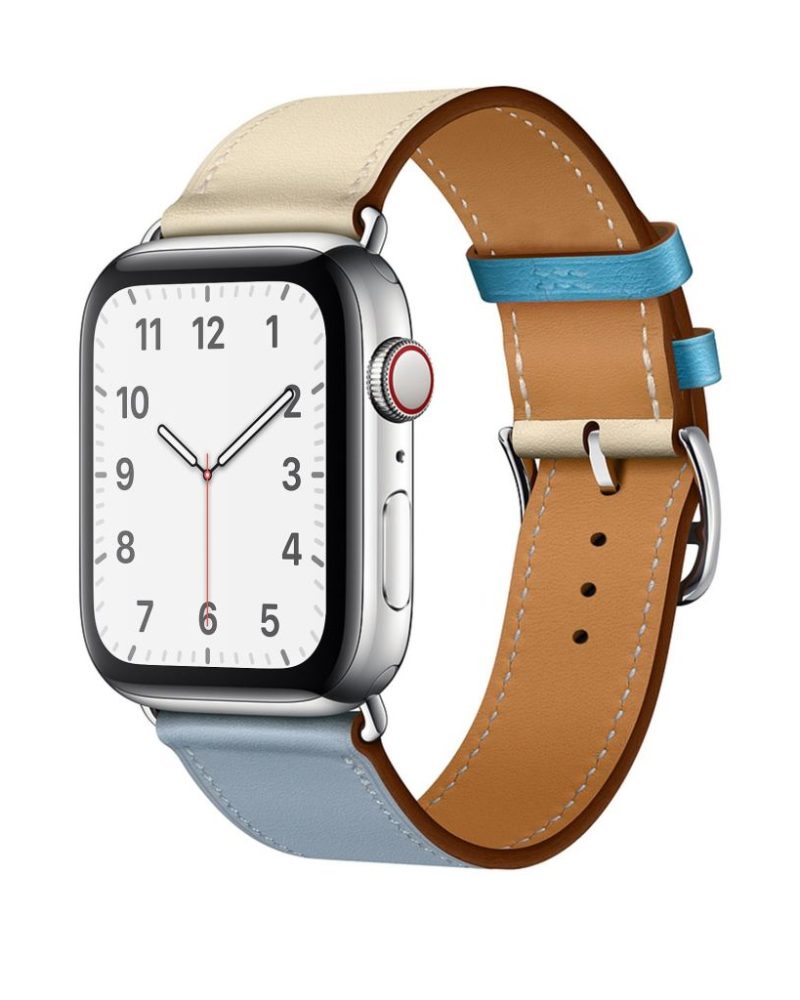 Bleu lin/Craie/Bleu du Nord Single Tour Leather for Apple Watch