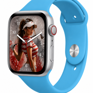 Model wearing Blue Sport Band for Apple Watch Apple Watch band