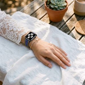 Model wearing Boho Tribe Elastic Loop for Apple Watch Apple Watch band