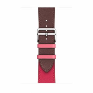 Alternative view of Bordeaux/Rose Extrême/Rose Azalée Single Tour Leather for Apple Watch