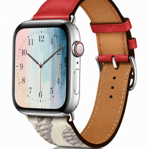 Model wearing Brique/Béton Single Tour Leather for Apple Watch Apple Watch band