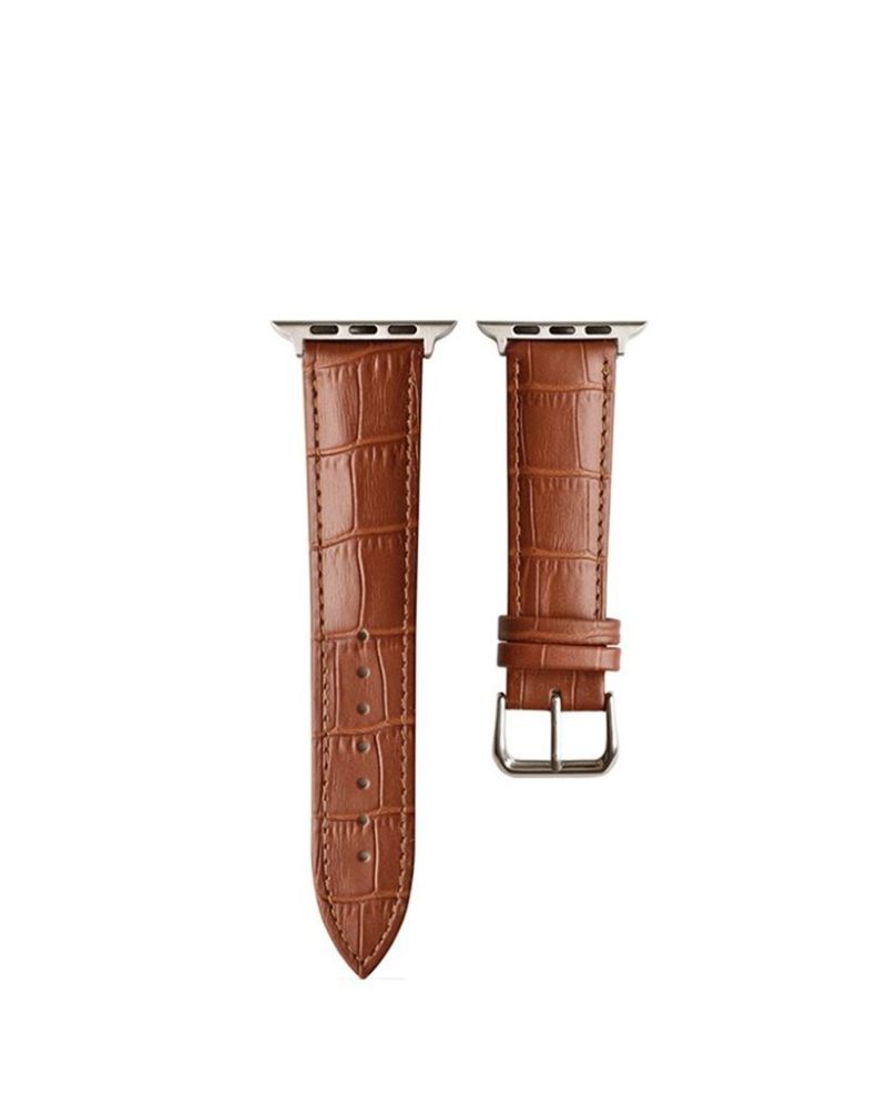 Brown Croc Leather Band for Apple Watch