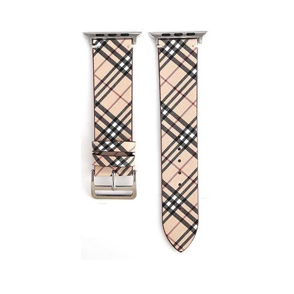Burberry Check Inspired Leather Band for Apple Watch - Apple Watch Straps  Australia - Sydney