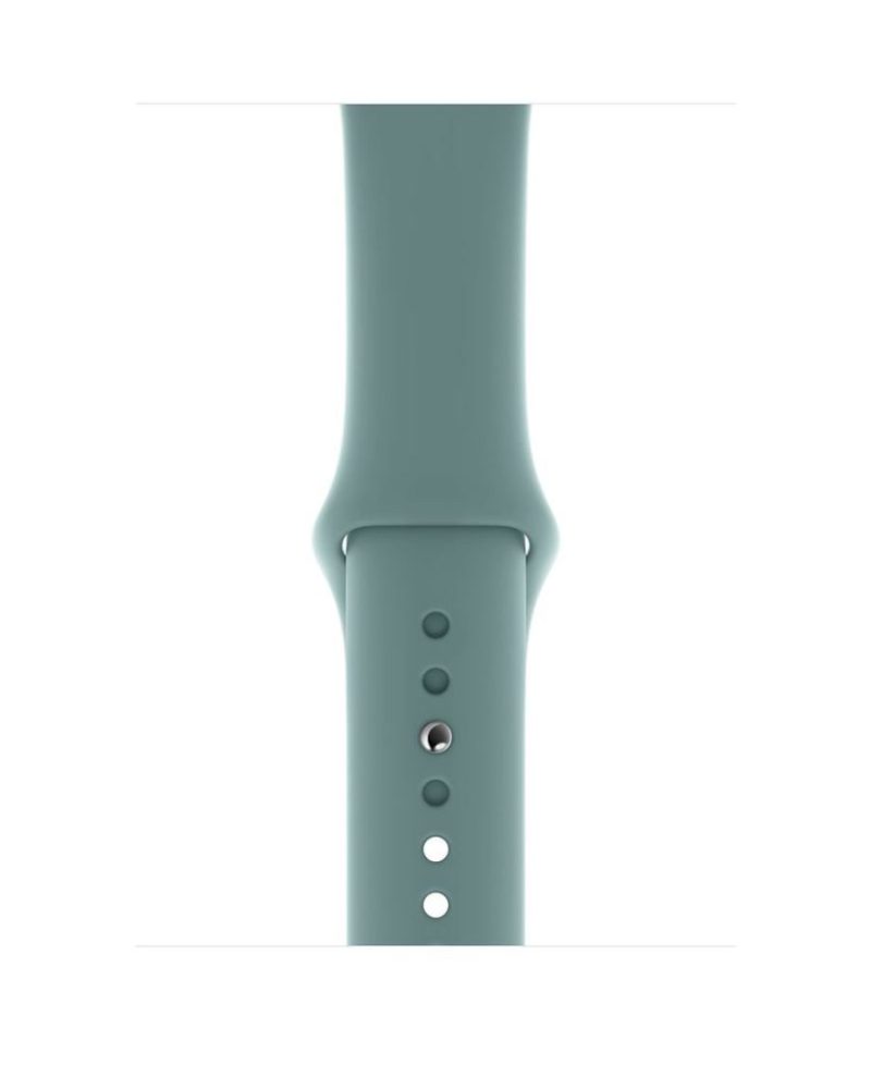 Cactus green silicone Apple Watch sport band with adjustment holes
