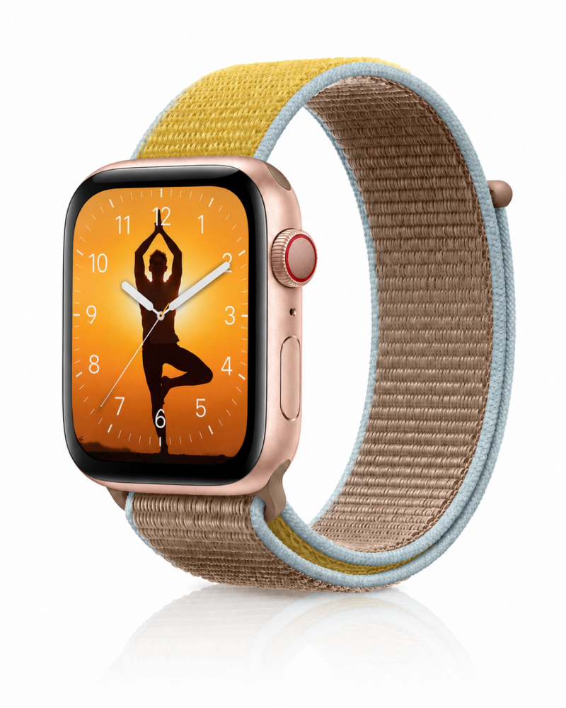 Model wearing Camel Sport Loop For Apple Watch Apple Watch band