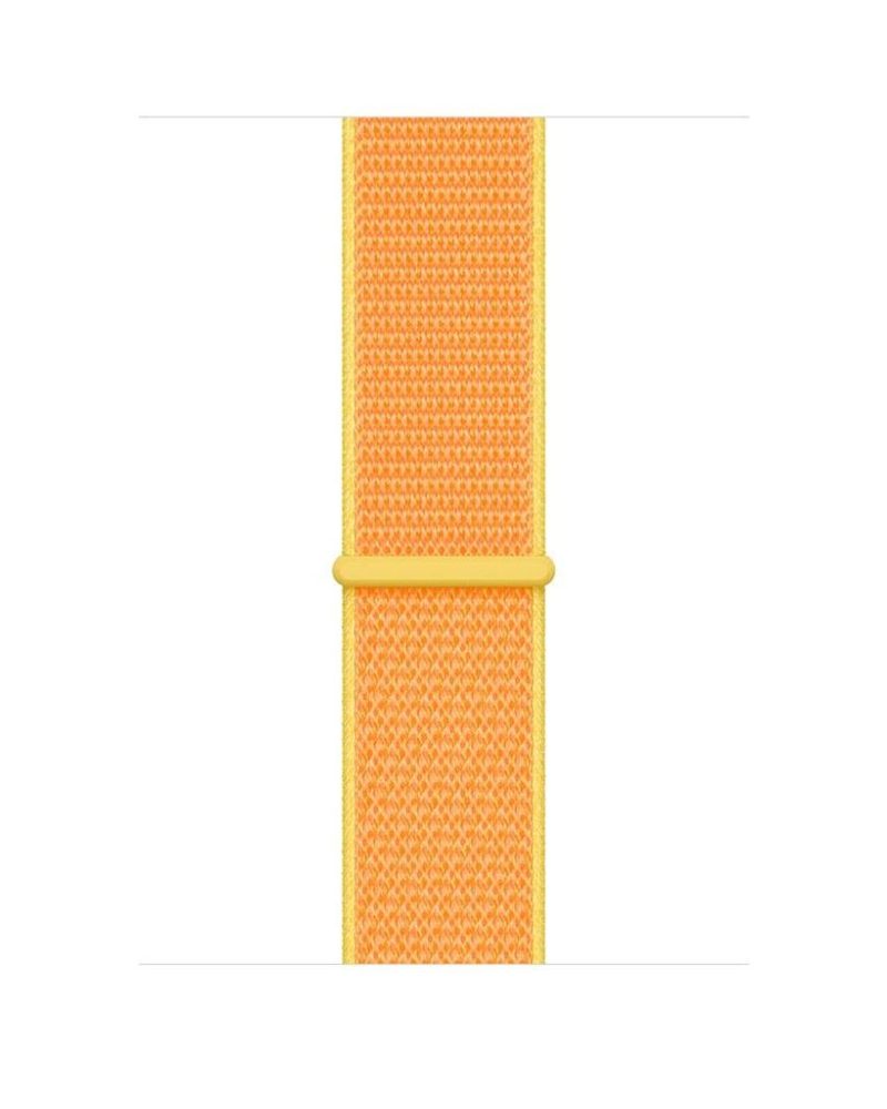 Canary yellow woven nylon Sport Loop band for Apple Watch with hook-and-loop fastener