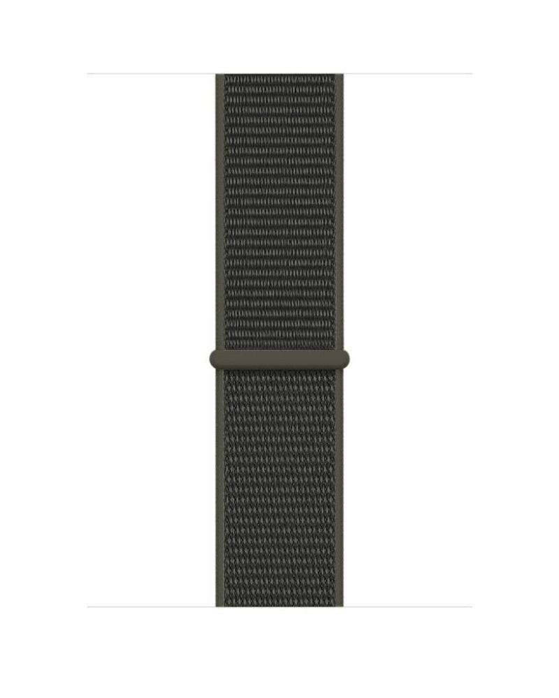 Cargo khaki woven nylon Sport Loop Apple Watch band with loop closure