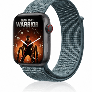 Model wearing Celestial Teal Sport Loop For Apple Watch Apple Watch band