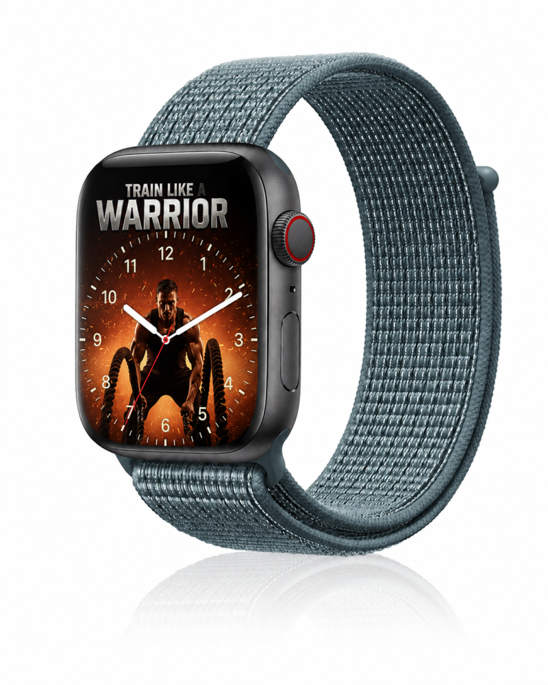 Model wearing Celestial Teal Sport Loop For Apple Watch Apple Watch band