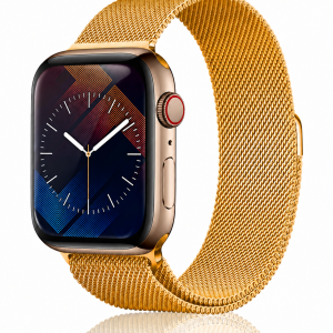 Model wearing Classic Gold Milanese Loop for Apple Watch Apple Watch band