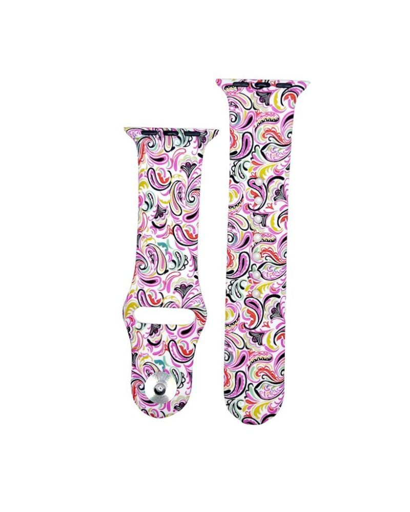 Colourful Paisley Pink Printed Sport Band for Apple Watch