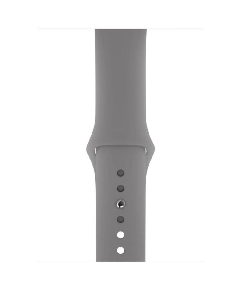 Concrete gray silicone Apple Watch sport band with pin-and-tuck closure