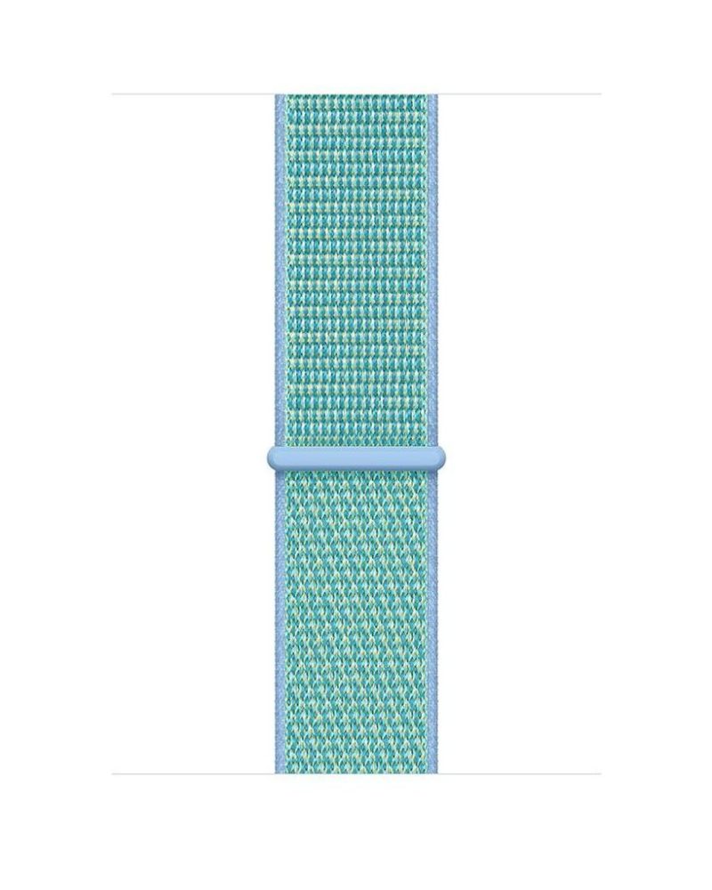 Cornflower blue and teal woven nylon Sport Loop band for Apple Watch
