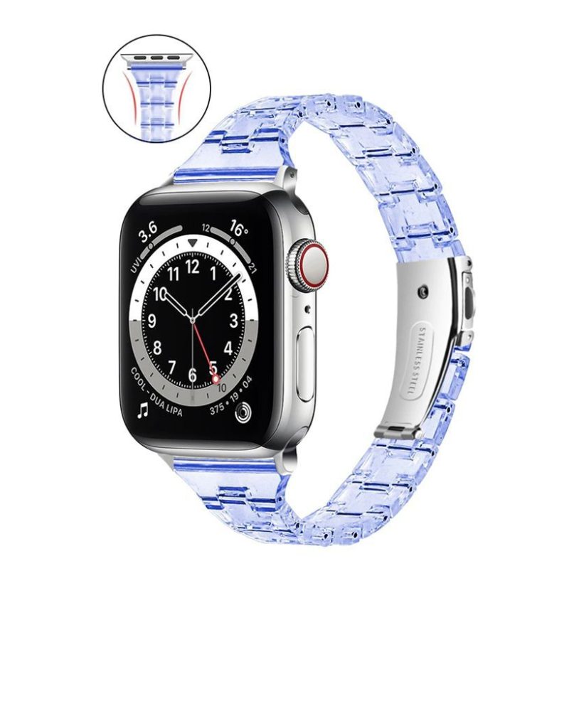 Dark Blue Slim Transparent Resin Band for Apple Watch