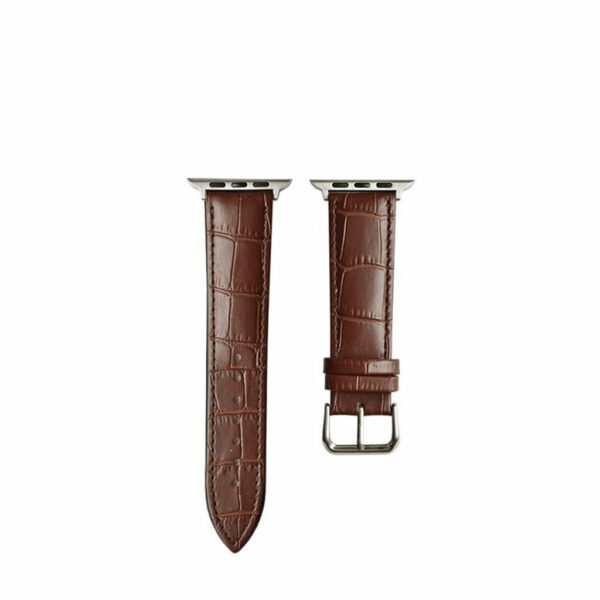 Dark Brown Croc Leather Band for Apple Watch