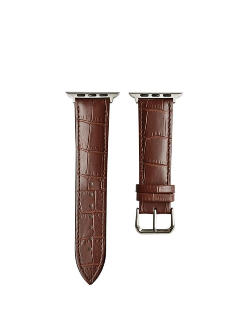 Dark Brown Croc Leather Band for Apple Watch