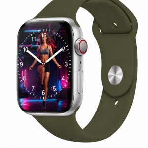Model wearing Dark Olive Sport Band for Apple Watch Apple Watch band