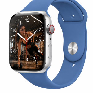 Model wearing Denim Blue Sport Band for Apple Watch Apple Watch band