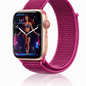 Model wearing Dragon Fruit Sport Loop For Apple Watch Apple Watch band