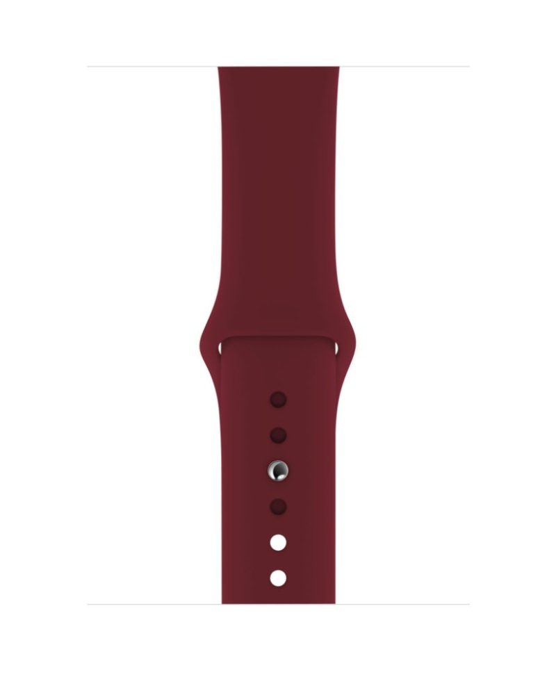 Wine Red silicone Apple Watch sport band with metal buckle clasp