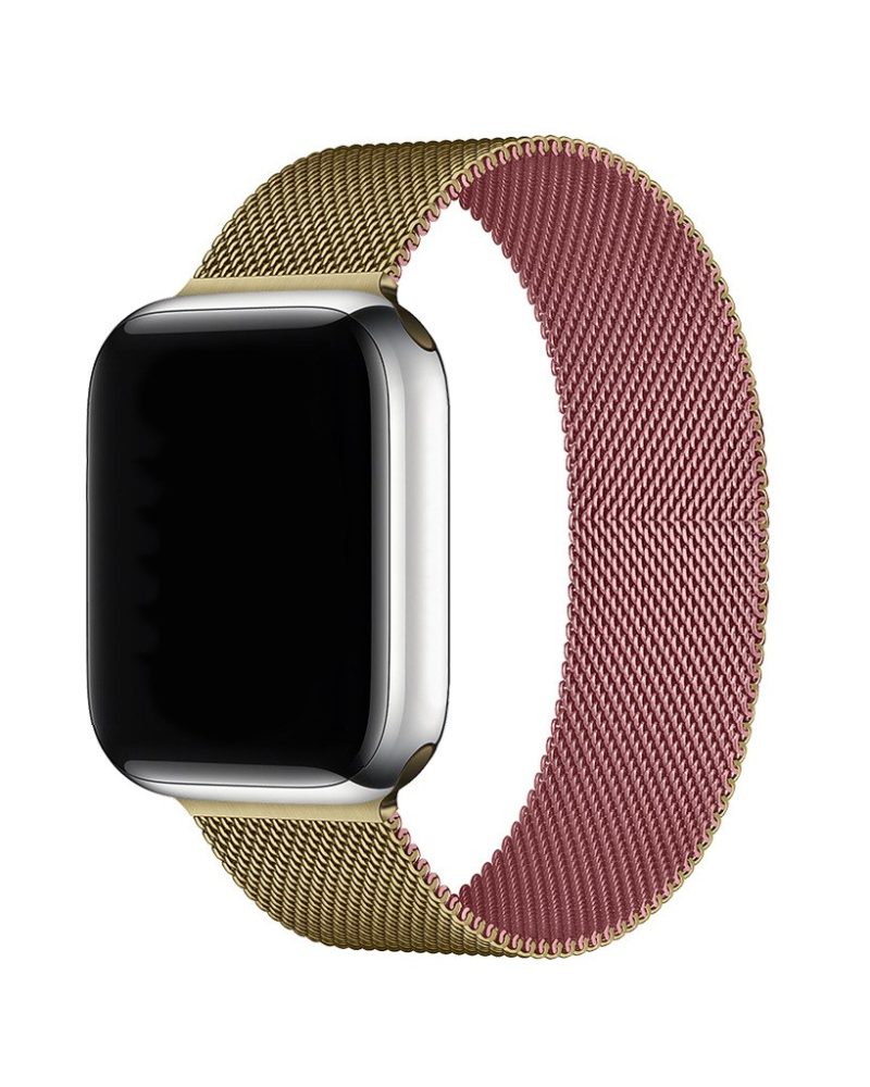 Duo Gold Pink Milanese Loop For Apple Watch