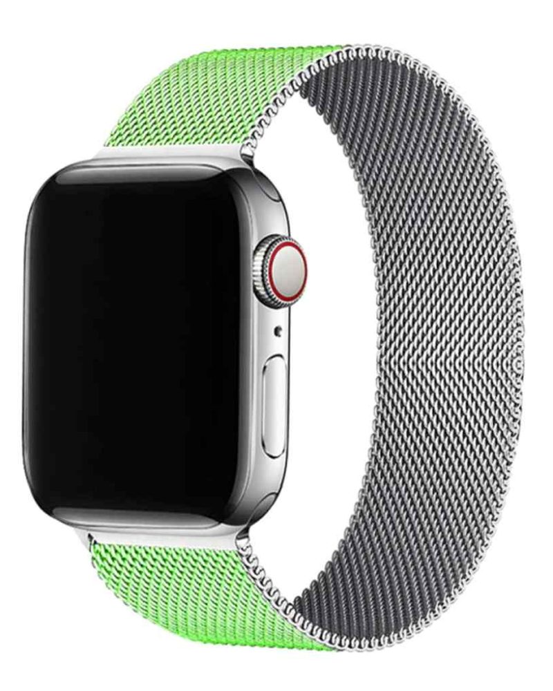 Duo Green Silver Milanese Loop for Apple Watch