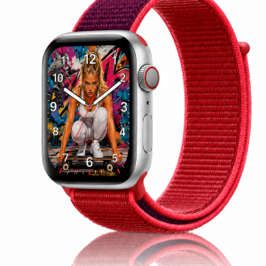 Model wearing Edition Red Sport Loop For Apple Watch Apple Watch band