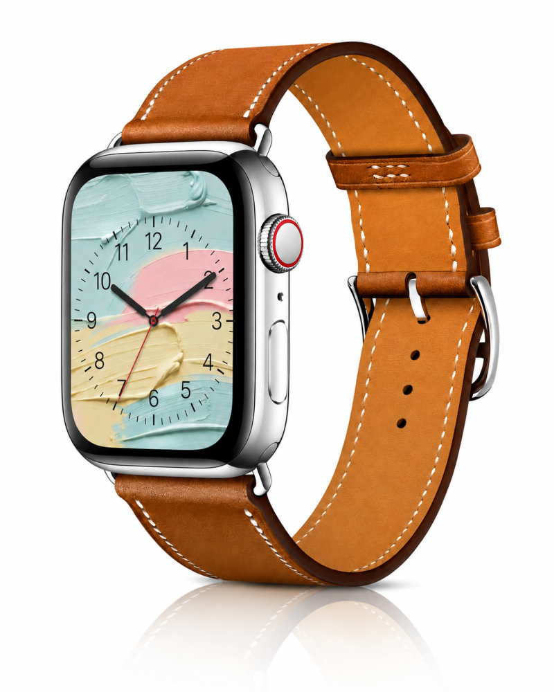 Model wearing Fauve Single Tour Leather for Apple Watch Apple Watch band